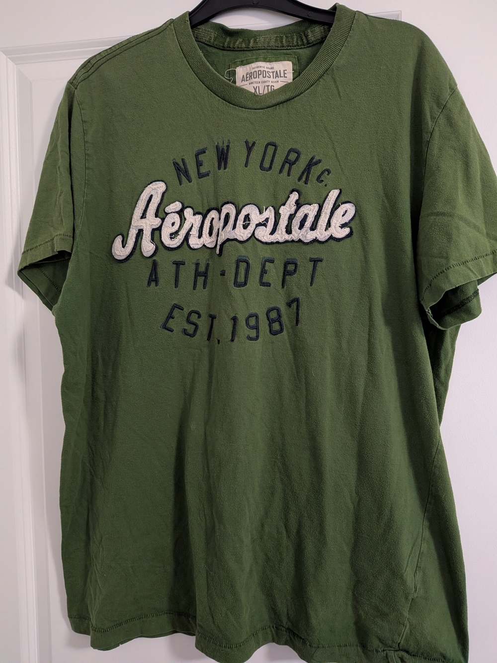 Aeropostale Olive Green Logo Crewneck T-Shirt with White Script XL